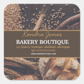 ラベルカスタマイズベーカリーブティックステッカー スクエアシール (正面)