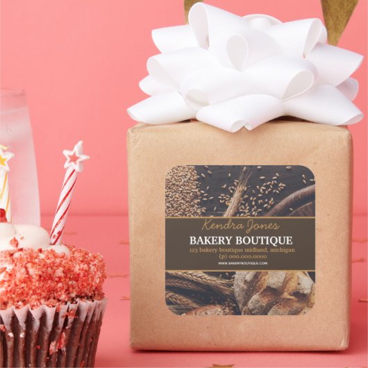 ラベルカスタマイズベーカリーブティックステッカー スクエアシール (パーティー)