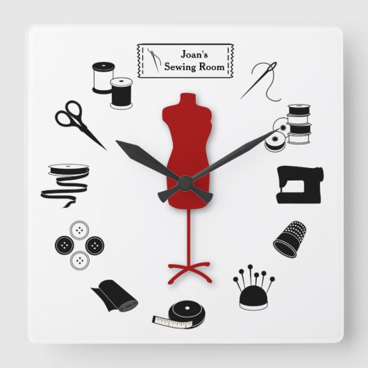 ラベルカスタマイズ壁の時計 スクエア壁時計 (正面)