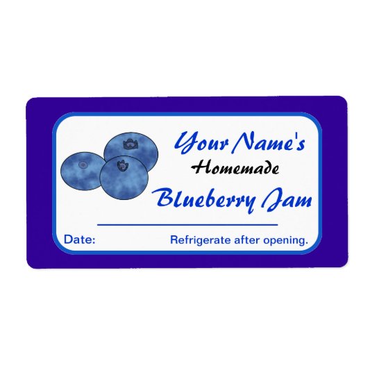 ラベルカスタムを保持するBlueberry Jam名前を追加 ラベル (正面)