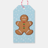 ラベルカスタムジンガーパンと雪片ブルーギフト ギフトタグ (裏面)