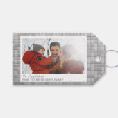 ラベルカスタムディスコをテーマにした家族の写真ギフト ギフトタグ (正面(横))