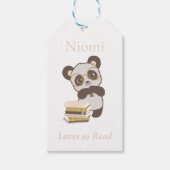 ラベルカスタムパンダブックマーク名ギフトのページマーカー ギフトタグ (正面)