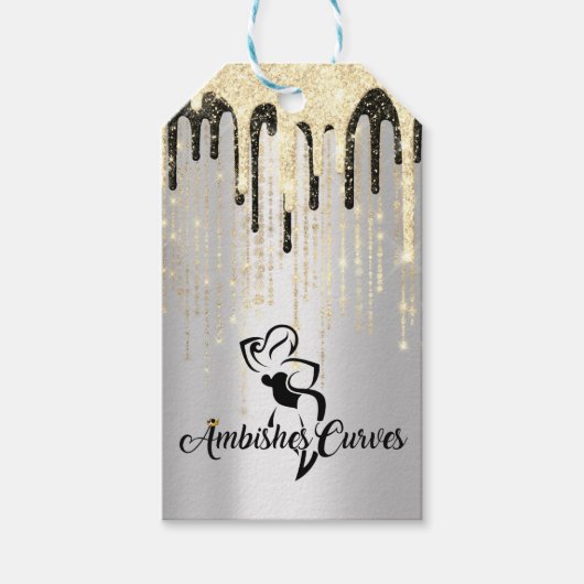 ラベルカスタムブティック衣料品価格金ゴールドシルバーログ ギフトタグ (正面)