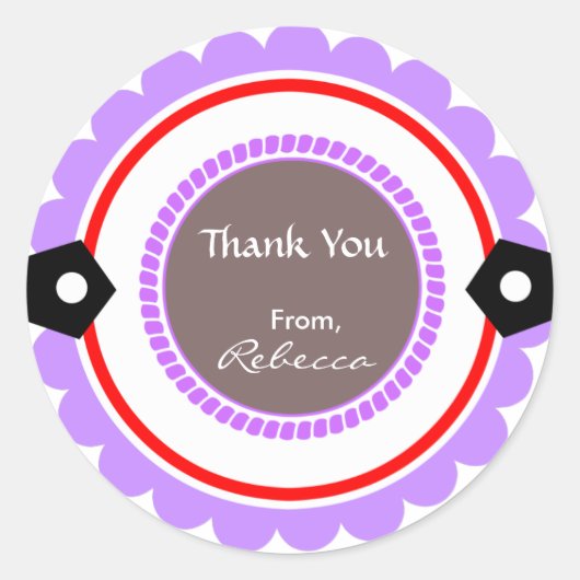 ラベルカスタムラウンドありがとうステッカーギフト ラウンドシール (正面)