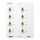 ラベルカラフルからモダンへのクリスマスツリー ラベル (フルシート)