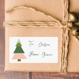 ラベルカラフルからモダンへのクリスマスツリー ラベル