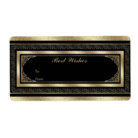 ラベルギフトラベルブロケード黒金ゴールド ラベル (正面)