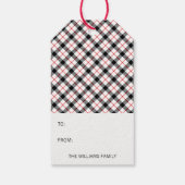 ラベルクラシックプレイドクリスマスハッピーホリデーズギフト ギフトタグ (裏面)