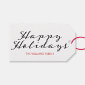 ラベルクラシックプレイドクリスマスハッピーホリデーズギフト ギフトタグ (正面(横))