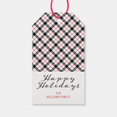 ラベルクラシックプレイドクリスマスハッピーホリデーズギフト ギフトタグ (裏面)