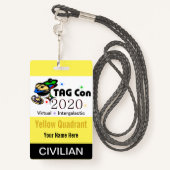 ラベルコン2020 – イエロークアドラント – 民間バッジ バッジ (裏面ランヤード)
