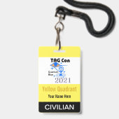 ラベルコン2021 – イエロークアドラント – 民間バッジ バッジ (裏面（ネックストラップ付）)