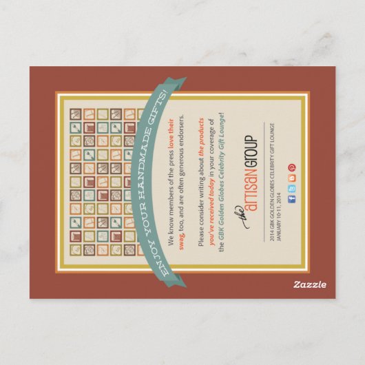 ラベルゴールデングローブプレスポストカード ポストカード (裏面)