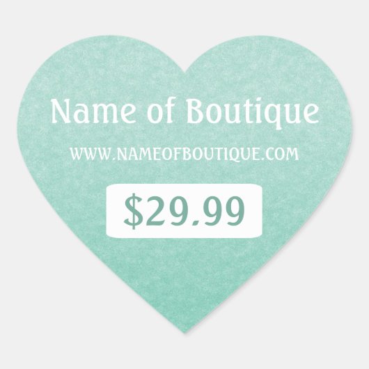 ラベルシンプルシックミントブティックリテールセールスプライス ハートシール (正面)