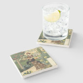 ラベルジャルディニエール – 9月 – Eugene Grasset ストーンコースター (横)