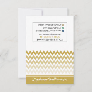 ラベルスグラデーションタイストシェブロンNotecards (金ゴールド)