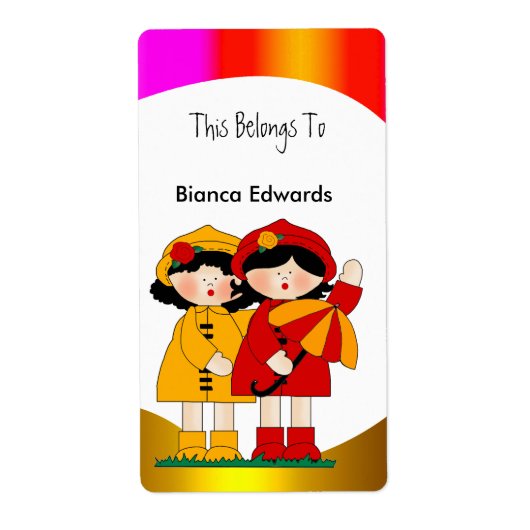 ラベルティーンキッズガールズブックプレート ラベル (正面)