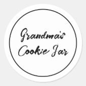ラベルパーソナライズされたおばあちゃんのCookie Jar ラウンドシール (正面)