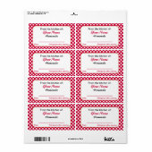 ラベルパーソナライズされたの台所の赤い点 ラベル (フルシート)