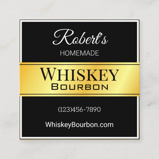 ラベルパーソナライズされたエレガント付け スクエア名刺 (正面)