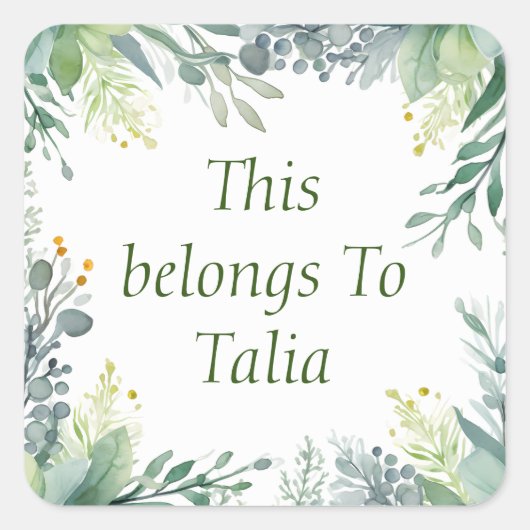 ラベルパーソナライズされたラベル スクエアシール (正面)