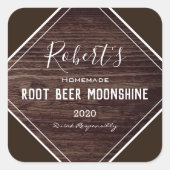 ラベルパーソナライズされた素朴付け スクエアシール (正面)