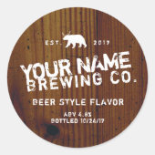 ラベルパーソナライズされた素朴 – 自分の単語を追加する ラウンドシール (正面)