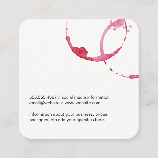 ラベルファンシーワイン スクエア名刺 (裏面)