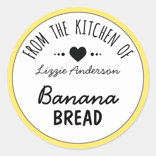 ラベルモダンのキッチンから黄色 ラウンドシール (正面)