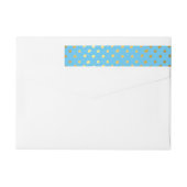 ラベルモダン可愛い紙吹雪スポット金ゴールド赤ちゃんブルー ラップアラウンドラベル (裏面)