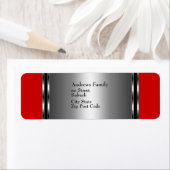 ラベルレッド&シルバーシンプル ラベル (インサイチュ)