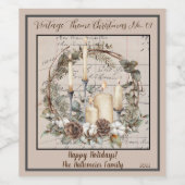 ラベルワインセットの6ヴィンテージテーマクリスマス01 ワインラベル (シングルラベル)