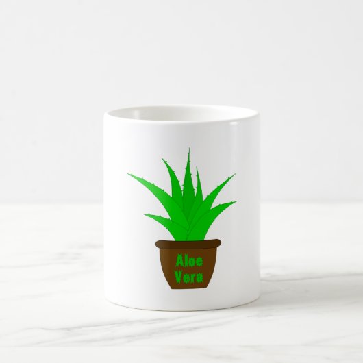 ラベル付きアロエベラ コーヒーマグカップ (中央)