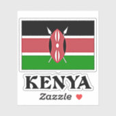 ラベル付きケニア国旗 シール (シート)
