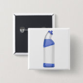 ラベル付きトイレクリーナ空白のボトル 缶バッジ (正面&裏面)