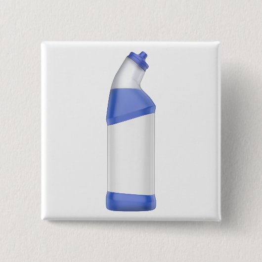 ラベル付きトイレクリーナ空白のボトル 缶バッジ (正面)