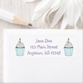 ラベル付きバースデーパーティーケーキカップケーキ ラベル (インサイチュ)