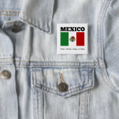 ラベル付きメキシコの旗 缶バッジ (インサイチュ)
