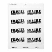ラベル付き壊れやすい気にハンドル ラベル (フルシート)