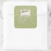 ラベル付き緑色合成手帳 スクエアシール (バッグ)