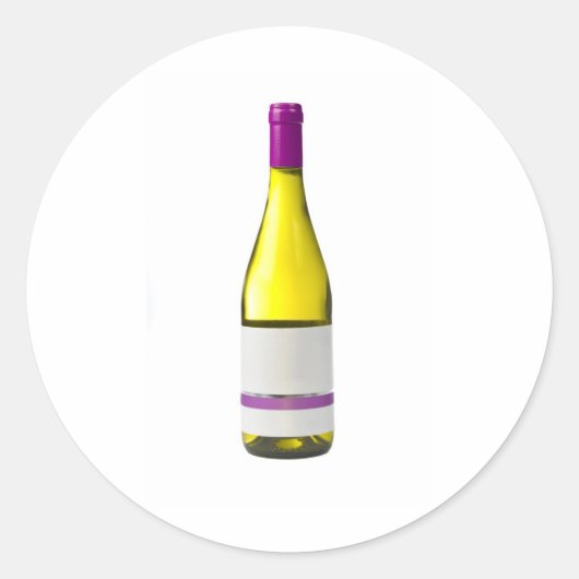 ラベル付き高品質ワインの空白のボトル ラウンドシール (正面)