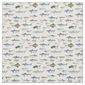 ラベル付けされたShark識別チャート ファブリック (見本)