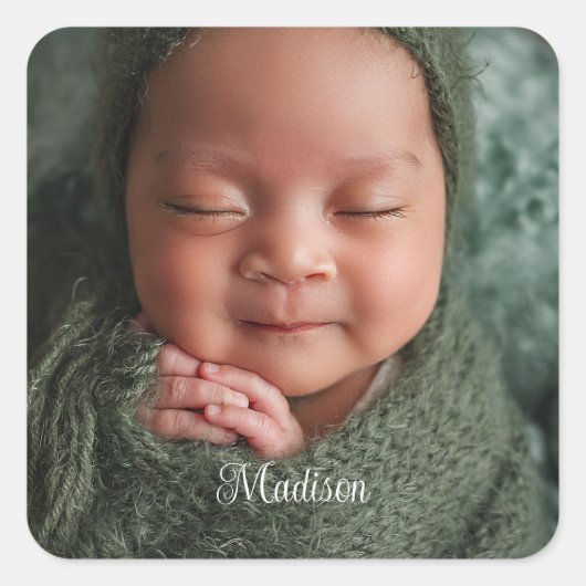 ラベル付けベビー生まれたばかりの/子 スクエアシール (正面)