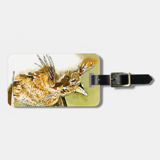 ラベル任意のバッグパーソナライズされたタブビーキャットラバー ラゲッジタグ (正面横)