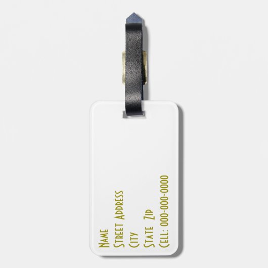 ラベル任意のバッグパーソナライズされたタブビーキャットラバー ラゲッジタグ (裏面縦)