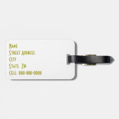 ラベル任意のバッグパーソナライズされたタブビーキャットラバー ラゲッジタグ (裏面横)