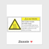 ラベル内のホットサーフェスに注意 シール (シート)