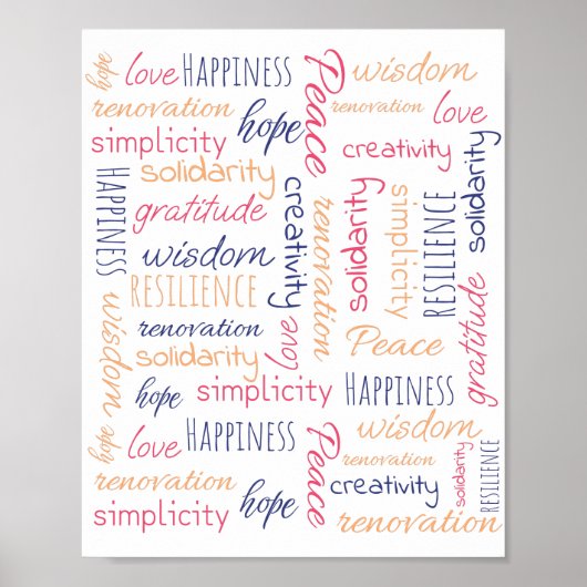 ラベル前向きクラウドワードベストセラー ポスター (正面)