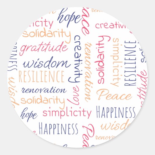 ラベル前向きクラウドワードベストセラー ラウンドシール (正面)